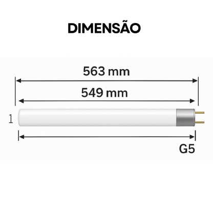 Lâmpada Fluorescente Tubular T5 14W G5 4000K Luz Neutra 563Mm - Ledvance