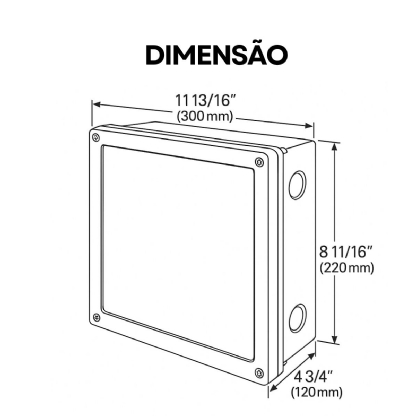 Caixa Distribuição Sobrepor Pvc 300X220X120mm Sem Embutes Ip55 Tampa Opaca - Steck