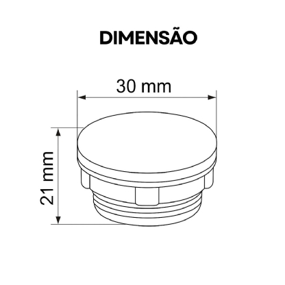 Tampão Furação 30Mm Pvc Preto - Ace Schmersal