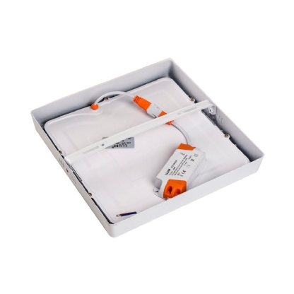 Luminária Painel Led Sobrepor Quadrado Branco 24W Bivolt 4000K Branco Neutro 1850Lm - Bronzearte