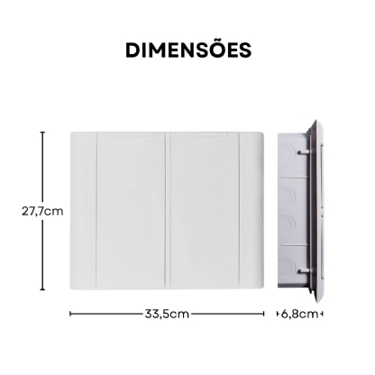 Quadro Embutir 24 Disjuntores Branco - Steck