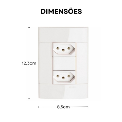 Conjunto 2 Tomadas 10A 250V Branco 4x2 - Schneider