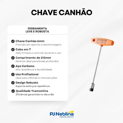 Chave Canhão 6mm Aço Carbono Cabo T - Tramontina