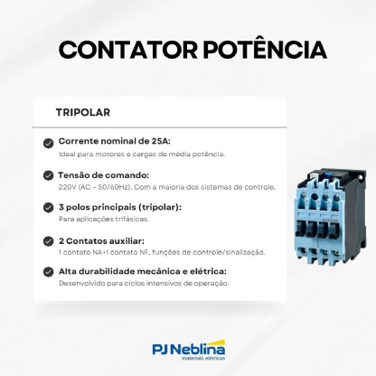 Contator Potência Tripolar 25A 220V 1Na+1Nf 50/60Hz 3TS33110AN2 - Siemens