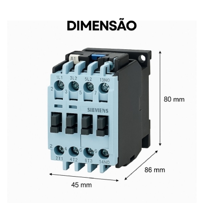Contator Potência Tripolar 25A 220V 1Na+1Nf 50/60Hz 3TS33110AN2 - Siemens