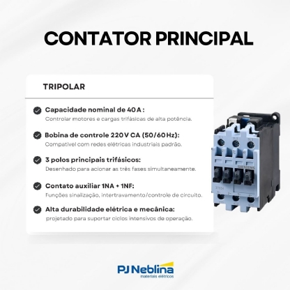 Contator Potência Tripolar 40A 220V 1Na+1Nf 50/60Hz 3TS35110AN2 - Siemens