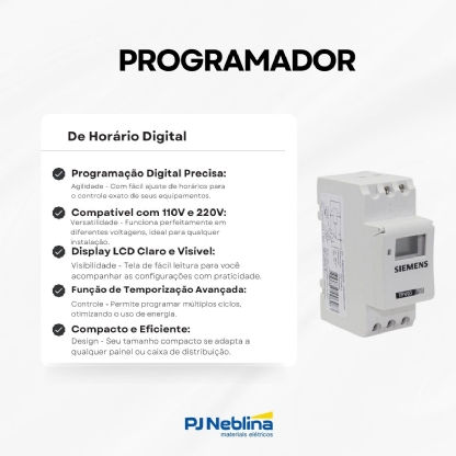 Programador Horário Digital 110/220V 7Pv03000An00 7PV03000AN00 - Siemens