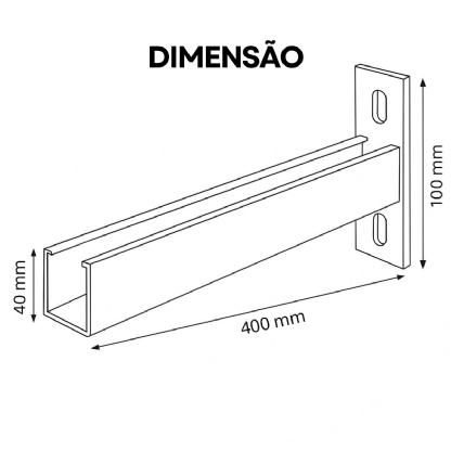 Mão Francesa Simples Aço 400Mm Pré Zincado Chapa 20 Eletrocalhas/Est