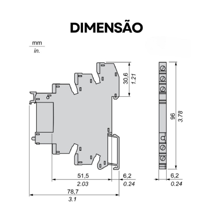 Relé De Interface Acoplado 6A 24Vac/Cc 1Naf Com Led RSL1PVBU - Schneider Electric
