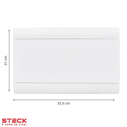 Quadro Distribuição Embutir Para 16 Disjuntores Din 325X205X70mm Opaca S/Barramento - Steck