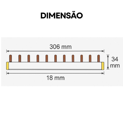 Barramento Pente Tripolar 12 Polos 100A A9XPH312 - Schneider Electric