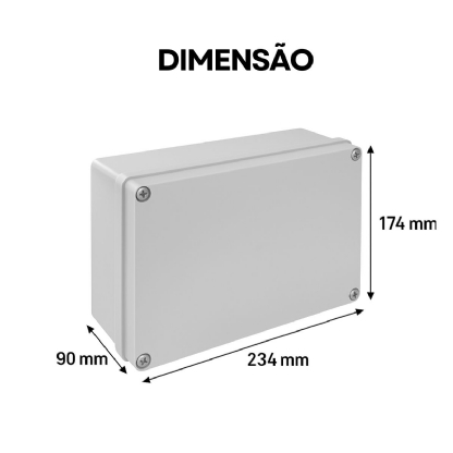 Caixa Distribuição Sobrepor Pvc 234X174X90mm Sem Embutes Ip55 Tampa Opaca - Steck