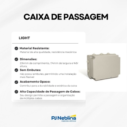 Caixa Passagem Alta 234X174X143mm Sem Embutes Opaca - Steck