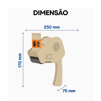 Aparelho Dispensador Manual De Fitas Adesivas De Bopp/Papel H-190 50mm HB004566095 - 3M Do Brasil