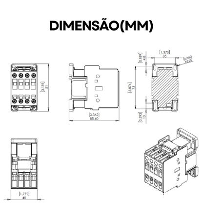Contator Potência Tripolar 18A 220V 1Na 50/60Hz CWM18-10-30D23 - WEG