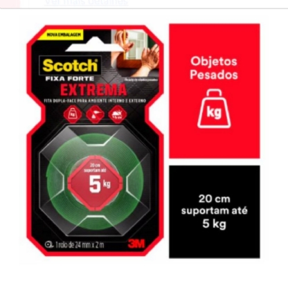 Fita Dupla Face Espuma 24mm 2 Metros Cinza Fixa Forte Extreme HB004492250 - 3M Do Brasil