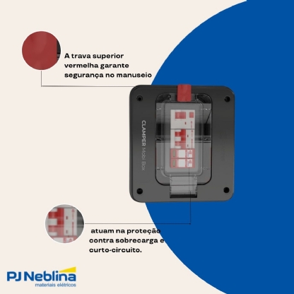 Quadro Proteção Carregador Veicular Fixo Parede Mobi Box 220V Para Ate 8Kw Clamper