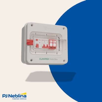 Quadro Proteção Carregador Veicular Fixo Parede Mobi Box 220V Ate 8Kw 025881 Clamper