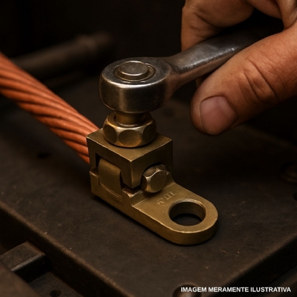 Terminal Pressão 1 Cabo 35mm 1 Furo F=8,2mm 5/16 M8 Intelli