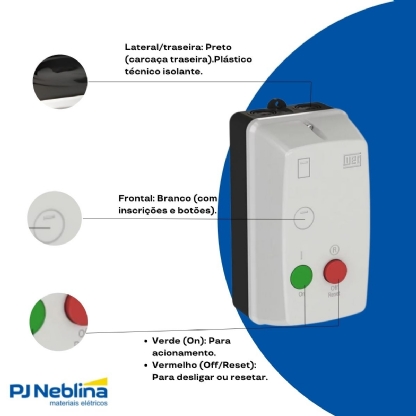 Chave Partida Direta Trifásico 0,8-1,2A 380V 0,33Cv Ip52 Weg