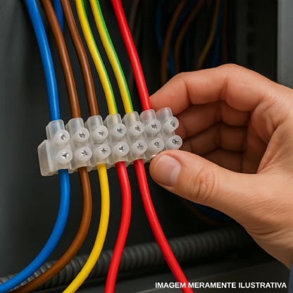 Conector Múltiplo Polietileno 40A 600V 12 Bornes 10Mm Branco 70G 612 - Sindal