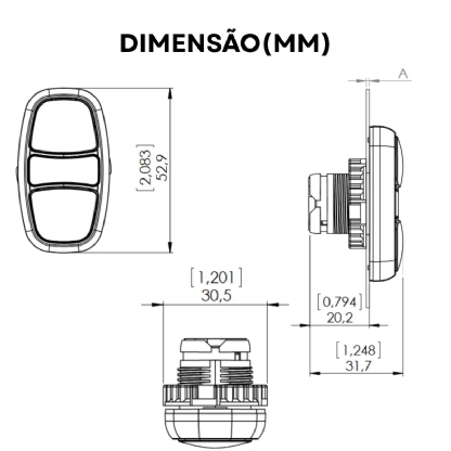 Botão Comando Duplo Pulsador Faceado Verde/Vermelho (I/O) - Weg