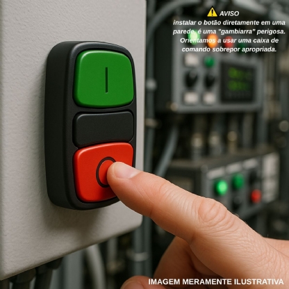 Botão Comando Duplo Pulsador Faceado Verde/Vermelho (I/O) - Weg