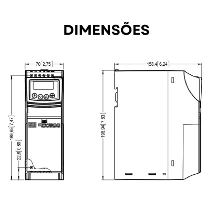 Inversor Frequência Trifásico 200-240V 50/60Hz 15,2A 3,7Kw - Weg