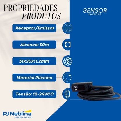 Sensor Barreira Receptor/emissor 30M 12-24Vcc - Weg