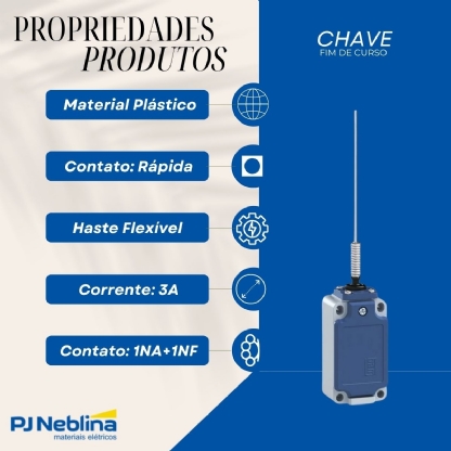 Chave Fim de Curso Haste Flexível Com mola 3a 1na+1nf - Weg