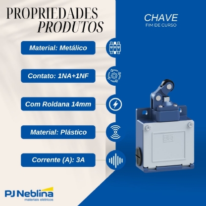 Chave Fim de Curso Alavanca Roldana 14mm - WEG