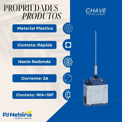 Chave Fim de Curso Haste Redonda 3mm - WEG