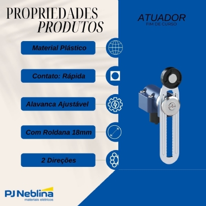 Atuador Chave Fim Curso Alavanca 18mm Plástico - WEG