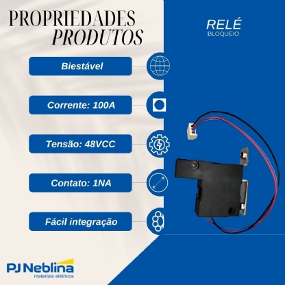 Relé Biestável 100A 48VCC 1NA - WEG