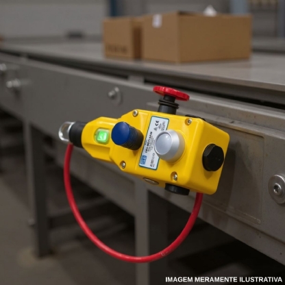 Chave Parada Emergência Monitoramento Cabo Ferro Fundido Amarelo 24Vcc 2Na+2Nf Ip67 Com Led - Weg