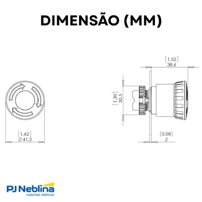 Botão Emergência Gira Para Destravar Ip66 Sem Flange 22mm CSW-BESGS-WH - WEG