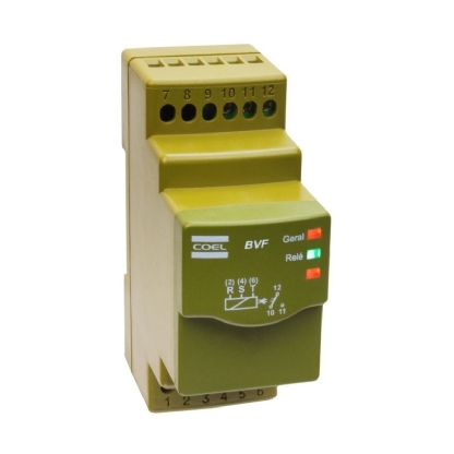 Relé Supervisão Trifásico Falta Fase Retardo Ate 2S 208-480V BVF1-P - Coel