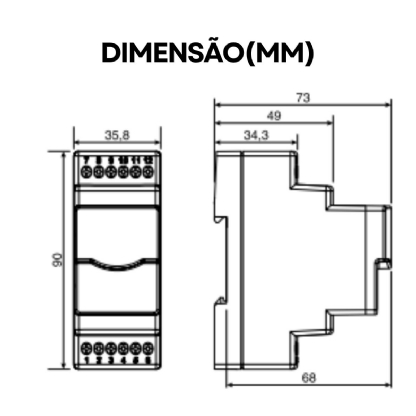 Relé Supervisão Trifásico Falta Fase Retardo Ate 2S 208-480V BVF1-P - Coel