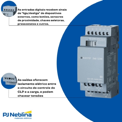 Módulo Expansão Clp Entrada/Saída Digital 4Ed/4Sd Dm8 12/24R Logo - Siemens