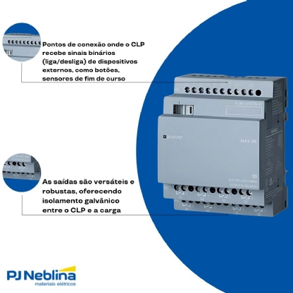 Módulo Expansão Clp Entrada/Saída Digital 8Es/8Sd Dm16 24R Logo 8 Canais (M8) - Siemens