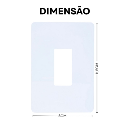 Placa Acabamento 4X2 1 Posto Vertical Branco Unno N1371.1V BL - ABB
