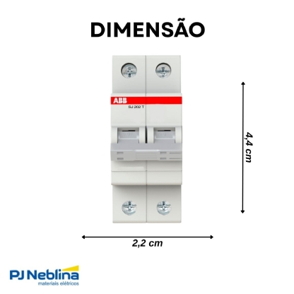 Disjuntor Mini Din Bipolar 63A Curva C 5ka 440V - Abb