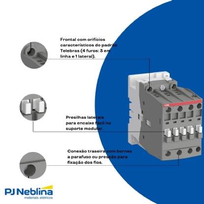 Contator Potência Tripolar 32A 110-127V 1Na 60Hz Terminal Parafuso Eficiente - Abb