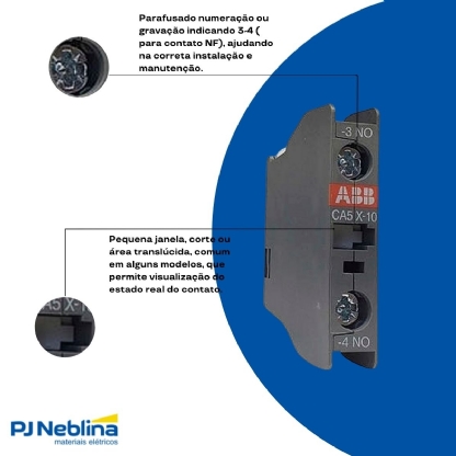 Bloco De Contato Auxiliar Para Contator Cinza Frontal 1Na - Abb