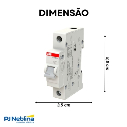 Disjuntor Mini Din Unipolar 6A Curva C 3Ka 440V SJ201T-C6 - ABB
