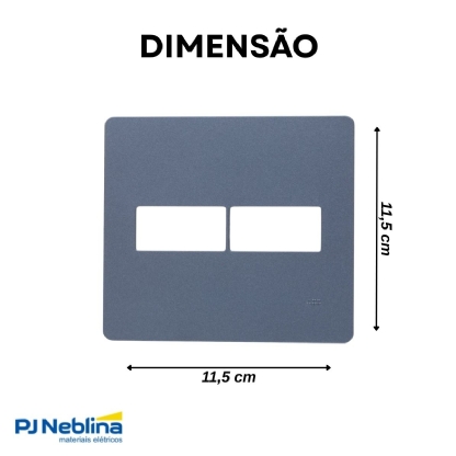 Placa Acabamento Grafitte 4x4 2 Módulos 1+1 Postos Unno Life - Abb