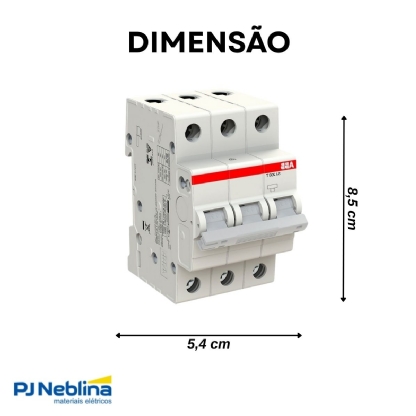 Disjuntor Mini Din Tripolar 40A Curva C 5Ka 440V - Abb