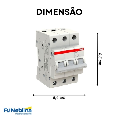 Disjuntor Mini Din Tripolar 16A Curva C 5Ka 440V Abb
