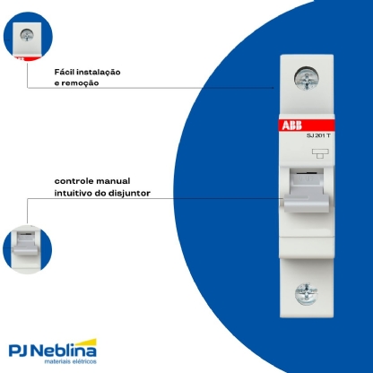 Disjuntor Mini Din Unipolar 40A Curva C 3Ka 440V SJ201T-C40 - ABB