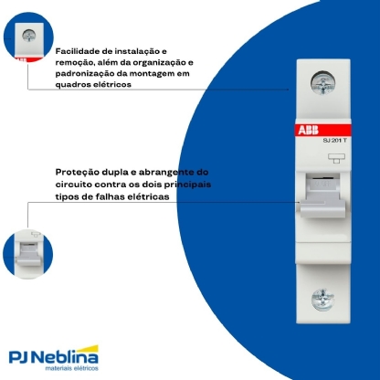 Disjuntor Mini Din Unipolar 4A Curva C 3Ka 440V SJ201T-C4 - ABB